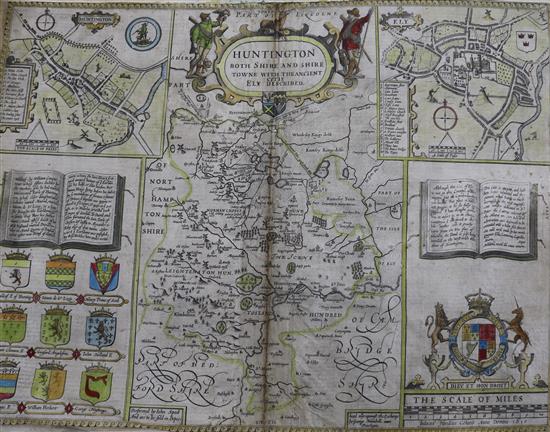 A folio containing a large collection of all World maps, 17th - 19th century, 12mo, double folio, many hand
